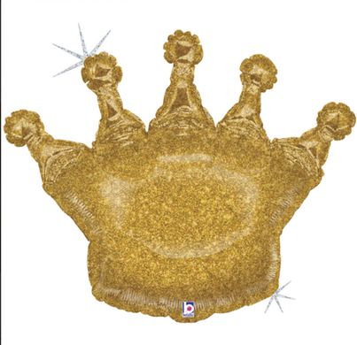 Фольгированный шар Grabo Большая фигура корона золотая голография 90 см