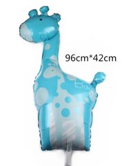 Фольгированный шар Большая фигура жираф голубой 95 см (Китай)