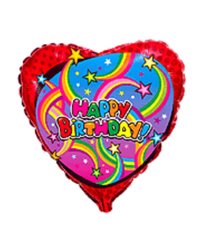 Фольгована кулька Flexmetal 18” серце з малюнком happy birthday