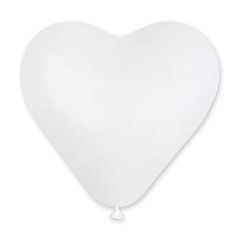 Латексна кулька Gemar 10" Серце Пастель Білий #01 (100 шт)