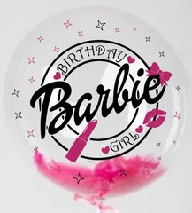 Наклейка Barbie Birthday Girl 2 цвета на 18"-20" (25х30см) + монтажка