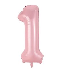 Фольгована кулька цифра «1» slim рожева 40" в уп (Китай)