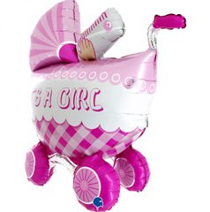Фольгований шар Grabo Велика фігура дитяча коляска рожева 95 см